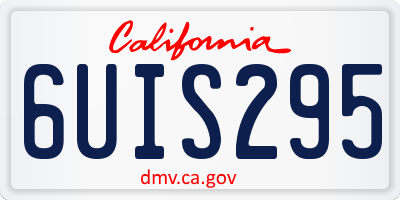 CA license plate 6UIS295