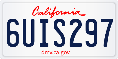 CA license plate 6UIS297