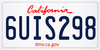 CA license plate 6UIS298