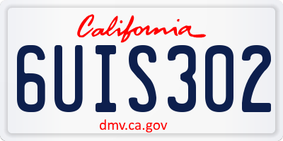 CA license plate 6UIS302