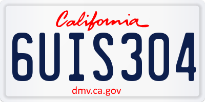 CA license plate 6UIS304