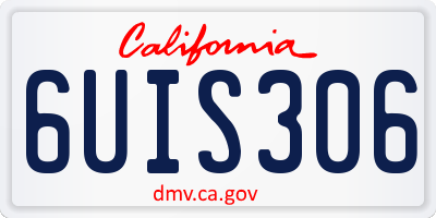 CA license plate 6UIS306