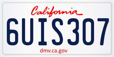 CA license plate 6UIS307