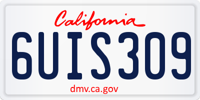 CA license plate 6UIS309