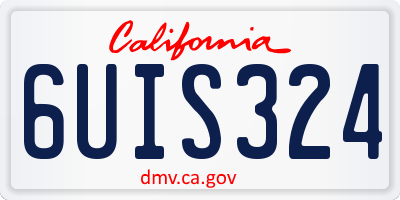 CA license plate 6UIS324
