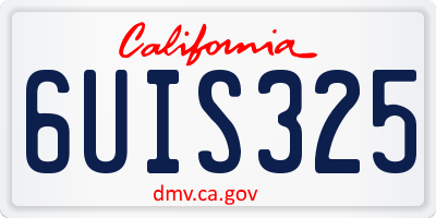 CA license plate 6UIS325