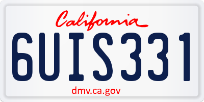 CA license plate 6UIS331