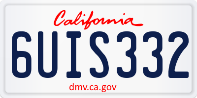 CA license plate 6UIS332