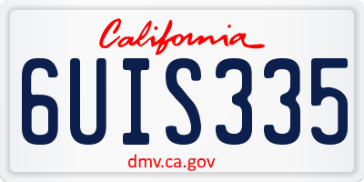 CA license plate 6UIS335