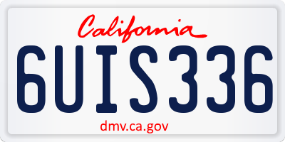 CA license plate 6UIS336