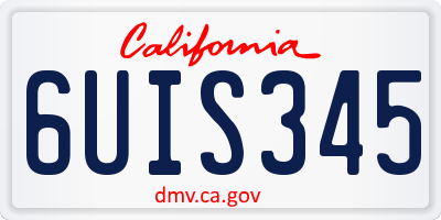 CA license plate 6UIS345