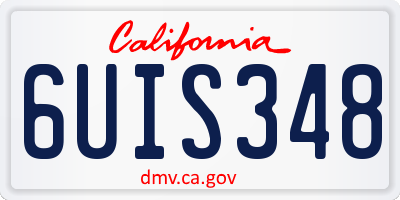 CA license plate 6UIS348