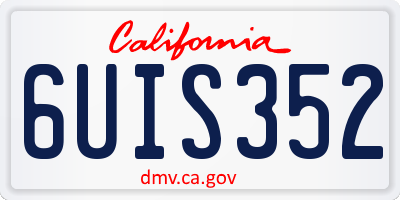 CA license plate 6UIS352