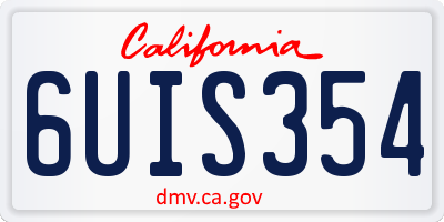CA license plate 6UIS354