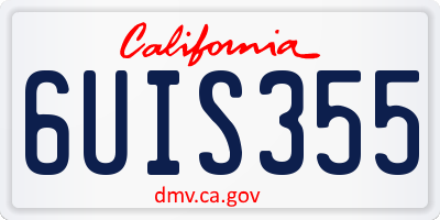CA license plate 6UIS355
