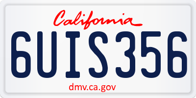 CA license plate 6UIS356