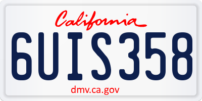 CA license plate 6UIS358