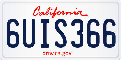 CA license plate 6UIS366