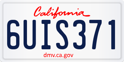 CA license plate 6UIS371