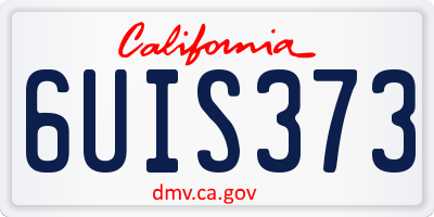 CA license plate 6UIS373