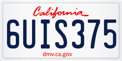 CA license plate 6UIS375