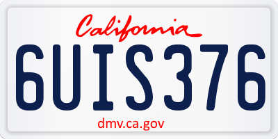 CA license plate 6UIS376