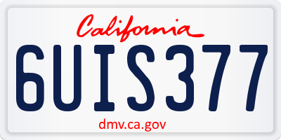 CA license plate 6UIS377