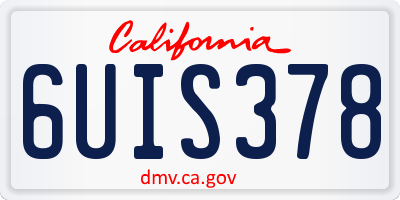 CA license plate 6UIS378