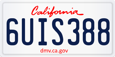CA license plate 6UIS388