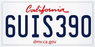 CA license plate 6UIS390
