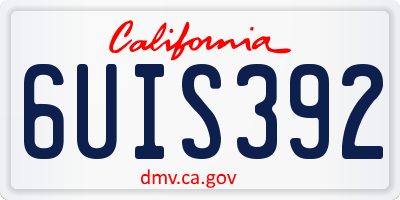 CA license plate 6UIS392