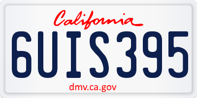 CA license plate 6UIS395