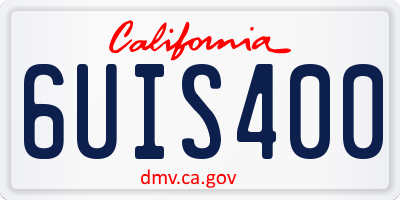 CA license plate 6UIS400