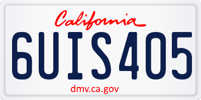 CA license plate 6UIS405