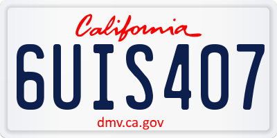CA license plate 6UIS407