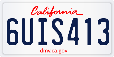 CA license plate 6UIS413