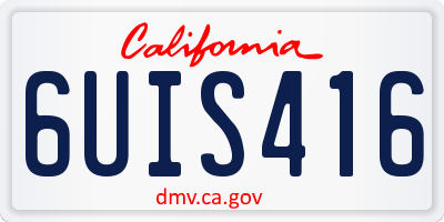 CA license plate 6UIS416