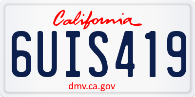 CA license plate 6UIS419