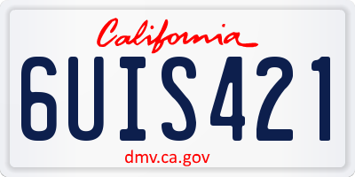 CA license plate 6UIS421