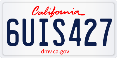 CA license plate 6UIS427