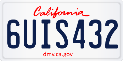 CA license plate 6UIS432