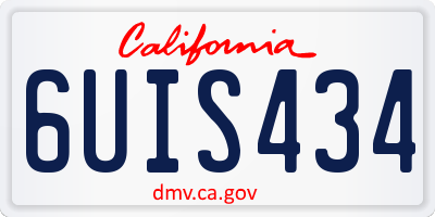 CA license plate 6UIS434