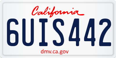 CA license plate 6UIS442