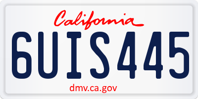 CA license plate 6UIS445