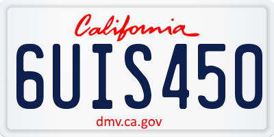 CA license plate 6UIS450