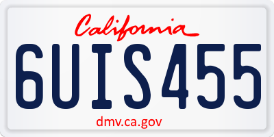 CA license plate 6UIS455