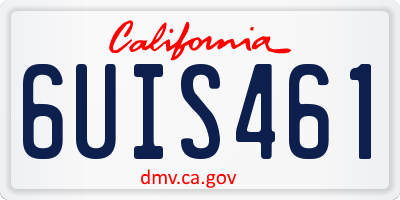CA license plate 6UIS461