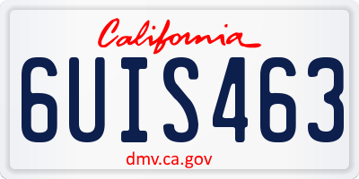 CA license plate 6UIS463