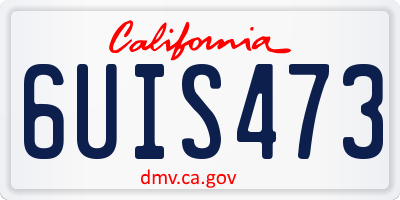 CA license plate 6UIS473