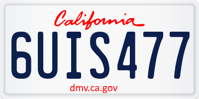 CA license plate 6UIS477